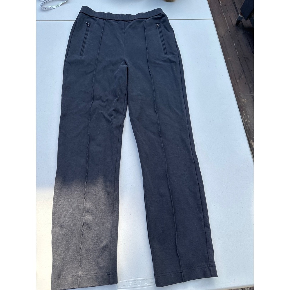 Sweaty Betty London Black Straight Leg Seam Detail Zip Pocket Pants Womens US 6